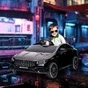 AIYAPLAY vaikiškas elektromobilis 12V su nuotolinio valdymo pultu, muzika, šviesomis, USB/MP3 jungtimi, atbuline eiga, iki 5 km/h, 3–6 metų vaikams, juodas
