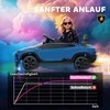 AIYAPLAY elektrinis vaikiškas automobilis, 12V, su 2,4 GHz nuotolinio valdymo pulteliu, 2 varikliais, garsiniu signalu, LED, muzika, 101,5 x 49 x 43 cm, mėlynas