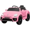 AIYAPLAY vaikiškas elektrinis automobilis 12V vaikiškas automobilis su 2.4G nuotolinio valdymo pulteliu, muzika, garso signalas, elektrinis automobilis su LED žibintais, USB/MP3 jungtis, 3-5 km/h, 3-5 metų vaikams, rožinis