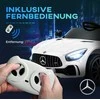 AIYAPLAY vaikiškas elektrinis automobilis 12 V vaikiškas automobilis su 2.4G nuotolinio valdymo pulteliu, USB, MP3, muzika, elektrinis automobilis su žibintais, švelniu paleidimu, atbulinės eigos funkcija, 3-5 km/h, skirtas 3-6 metų vaikams, baltas