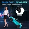 AIYAPLAY vaikiškas elektrinis automobilis 12 V vaikiškas automobilis su 2.4G nuotolinio valdymo pultu, USB, MP3 jungtimi, elektrinė transporto priemonė su žibintais, mokomaisiais ratais, pakabos sistema, 3-5 km/h, skirtas 3-6 metų vaikams, šviesiai mėlynos spalvos