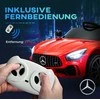 AIYAPLAY vaikiškas elektrinis automobilis 12 V vaikiškas automobilis su 2.4G nuotolinio valdymo pulteliu, USB, MP3, muzika, elektrinis automobilis su žibintais, švelniu paleidimu, atbulinės eigos funkcija, 3-5 km/h, skirtas 3-6 metų vaikams, raudonas