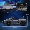 AIYAPLAY vaikiškas elektromobilis, 12 V, su 2,4 G nuotolinio valdymo pultu, muzika, amortizatoriais, žibintais, USB/MP3 jungtimi, atbulinės eigos funkcija, 3-5 km/h, vaikams nuo 3-5 metų, pilkas