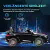 AIYAPLAY vaikiškas elektrinis automobilis 12 V vaikiškas automobilis su 2.4G nuotolinio valdymo pulteliu, USB, MP3, muzika, elektrinis automobilis su žibintais, švelniu paleidimu, atbulinės eigos funkcija, 3-5 km/h, skirtas 3-6 metų vaikams, juodas