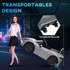 AIYAPLAY vaikiškas elektrinis automobilis 12V vaikiškas automobilis su 2,4 GHz nuotolinio valdymo pulteliu, 2 varikliai, vaikiška transporto priemonė su garsiniu signalu, LED, muzika, švelnus užvedimas, elektrinė transporto priemonė su papildomu ratu, skirta 3-5 metų vaikams, pilka spalva