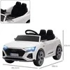 AIYAPLAY vaikiškas elektrinis automobilis 12V vaikiškas automobilis su 2.4G nuotolinio valdymo pulteliu, MP3 muzika ir garso signalu, elektrinis automobilis su priekiniais žibintais, 4 spyruokliniai ratai, 3-5 km/h, skirtas 3-6 metų vaikams, baltas