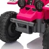 AIYAPLAY vaikiškas elektrinis keturratis elektrinis vaikiškas keturratis su priekinės ir atbulinės eigos funkcija, LED ir garso signalu elektrinis automobilis 1,5-3 metų vaikams 3 km/h metalinis rožinis