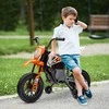 AIYAPLAY vaikiškas elektrinis motociklas, 12V vaikiškas motociklas su muzika, vaikiška transporto priemonė su nuimamais pagalbiniais ratukais, 2,4-5 km/val., 3-6 metų vaikams, maks. 30 kg, oranžinis