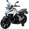 AIYAPLAY vaikiškas elektrinis motociklas, 12V vaikiškas motociklas su MP3, USB, LED žibintais, vaikiška transporto priemonė su ankstyvojo mokymosi funkcijomis, mokomaisiais ratais, 3 km/h, skirtas 3-6 metų vaikams, baltos spalvos