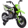 AIYAPLAY vaikiškas elektrinis motociklas, 12V motociklas vaikams su muzika, vaikiška transporto priemonė su nuimamais pagalbiniais ratukais, 2,4–5 km/val., 3–6 metų vaikams, maks. 30 kg, žalias