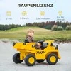 AIYAPLAY vaikiškas elektrinis traktorius 12V, sėdimas traktorius su 2,4 GHz nuotolinio valdymo pulteliu, kaušu, kastuvu, elektromobilis su muzika, garsiakalbiais, žibintais, 3-5 km/h, 3-6 metų vaikams, geltonas