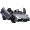 AIYAPLAY vaikiškas elektromobilis, 12 V, su 2,4 G nuotolinio valdymo pultu, muzika, amortizatoriais, žibintais, USB/MP3 jungtimi, atbulinės eigos funkcija, 3-5 km/h, vaikams nuo 3-5 metų, pilkas