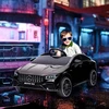 AIYAPLAY vaikiškas elektromobilis 12V su nuotolinio valdymo pultu, muzika, šviesomis, USB/MP3 jungtimi, atbuline eiga, iki 5 km/h, 3–6 metų vaikams, juodas