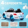 AIYAPLAY vaikiškas elektromobilis 12V, su 2,4G nuotolinio valdymo pulteliu, muzika, garsiniu signalu, LED šviesomis, USB/MP3 jungtimi, 3–5 km/h, 3–5 metų vaikams, baltas