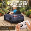 AIYAPLAY vaikiškas elektromobilis, Mercedes dizainas, 12V varikliai, nuotolinio valdymo pultas, LED žibintai, muzika, 3-6 metų vaikams, pilkas