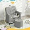 AIYAPLAY vaikiškas fotelis vaikiška sofa su kojūgaliais vaikiška sofa nuo 18 mėnesių vaikiški baldai vaikų kambario baldai vaikų kambario baldai lino išvaizdos eukalipto mediena pilka 45 x 43 x 50,5 cm
