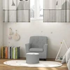 AIYAPLAY vaikiškas fotelis, vaikiška sofa su pakoja, vaikiškas baldų komplektas nuo 18 mėnesių, lininio audinio išvaizda, eukalipto mediena, pilka, 45 x 43 x 50,5 cm
