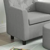 AIYAPLAY vaikiškas fotelis, vaikiška sofa su pakoja, vaikiškas baldų komplektas nuo 18 mėnesių, lininio audinio išvaizda, eukalipto mediena, pilka, 45 x 43 x 50,5 cm