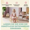 AIYAPLAY vaikiškas fotelis, sofa su mediniu rėmu, velvėtinė, paminkštinta vaikiška kėdutė 3–8 metų vaikams, vaikų kambariui, žaidimų kambariui, rožinė