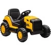AIYAPLAY Vaikiškas statybinis transportas, paspiriamas automobilis vaikams, su nuotolinio valdymo pultu, rankiniu valdymu, „Bluetooth“ ir muzikos funkcija, 3–6 metai, plastikas, plienas, geltonas
