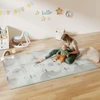AIYAPLAY vaikiškas žaidimų kilimėlis, gyvūnų raštai, putplastis, 1,5 cm storio paminkštinimas, neslystantis