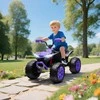 AIYAPLAY vaikiškas elektrinis keturratis, 24 V elektrinė transporto priemonė su 4 ratais, priekiniais žibintais, USB jungtimi, MP3 funkcija, 6,5 km/h, 3-8 metai