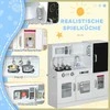 AIYAPLAY vaikiška virtuvėlė, žaidimų virtuvė su telefonu, kreidos lenta, mikrobangų krosnele, virykle, kriaukle, priedais, ledukų aparatu, 3-8 metai, balta