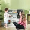 AIYAPLAY vaikiška virtuvėlė, žaidimų virtuvė su telefonu, kreidos lenta, mikrobangų krosnele, virykle, kriaukle, priedais, ledukų aparatu, 3-8 metai, balta