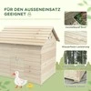Ančių namelis "PawHut" su atlenkiamu stogu, paukštidė su paaukštintomis grindimis ir rampa prie priekinių durų, ančių namelis iš eglės medienos, 100 x 82,5 x 91 cm