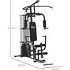 Aosom "HOMCOM Gym Multigym" treniruoklių stotelė su svarmenimis, kojų pritraukimu ir kojų lenkimu, metalas ir PU dirbtinė oda, juoda