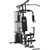 Aosom "HOMCOM Gym Multigym" treniruoklių stotelė su svarmenimis, kojų pritraukimu ir kojų lenkimu, metalas ir PU dirbtinė oda, juoda