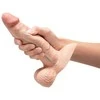 B Vibe SLIPSKIN Realistiška silikoninė dildė 7 colių apimties kreminė