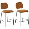 Beliani 2 baro kėdžių komplektas DUETTE, veliūras, auksinė ruda
