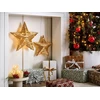 Beliani 2 dekoracijų rinkinys HAMPEN LED Žvaigždė 24/30 cm Auksinė