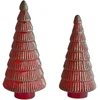 Beliani 2 dekoracinių figūrėlių rinkinys PURUVESI Eglutė 31/36 cm raudona/žalia