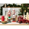 Beliani 2 dekoracinių figūrėlių rinkinys BODSJON Spragtukas 35 cm Raudonas/Baltas