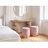 Beliani 2 pufų su daiktadėže komplektas PUEBLO, smėlio ir pilkos spalvos velūras