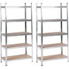 Beliani 2 sandėliavimo lentynų rinkinys XITTA Metal 150 cm 75 cm sidabrinės spalvos