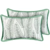 Beliani 2 sodo pagalvių rinkinys MEADOW augalų raštas 30 x 50 cm žalias