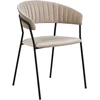 Beliani 2 valgomojo kėdžių komplektas MARIPOSA, veliūrinės, smėlio spalvos