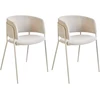 Beliani 2 valgomojo kėdžių komplektas SPRINGER, šenilas, šviesiai smėlio spalvos