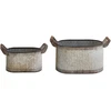Beliani 2 vazonų rinkinys TULIPE 31/41 cm pilkas metalas