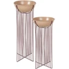 Beliani 2 vazonų su kojelėmis rinkinys FICARIA Metal 22 cm rožinis