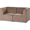 Beliani 2 vietų modulinė sofa LEMVIG, smėlio spalvos velveto audinys