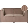 Beliani 2 vietų modulinė sofa LEMVIG, smėlio spalvos velveto audinys