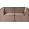 Beliani 2 vietų modulinė sofa LEMVIG, smėlio spalvos velveto audinys