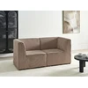 Beliani 2 vietų modulinė sofa LEMVIG, smėlio spalvos velveto audinys