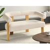 Beliani 2 vietų sofa ILBRO Boucle, kreminė balta / šviesiai ruda