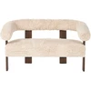 Beliani 2 vietų sofa ILBRO dirbtinis kailis, kreminė/tamsiai ruda