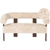 Beliani 2 vietų sofa ILBRO dirbtinis kailis, kreminė/tamsiai ruda